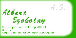 albert szokolay business card